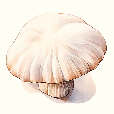 JPG 음식 일러스트 수채화 사람없음 버섯 흰색 식용버섯 국내일러스트 AI일러스트 AI콘텐츠 컬러 파일형식