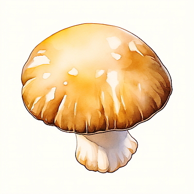 JPG 음식 일러스트 수채화 사람없음 갈색 버섯 식용버섯 국내일러스트 AI일러스트 AI콘텐츠 컬러 파일형식