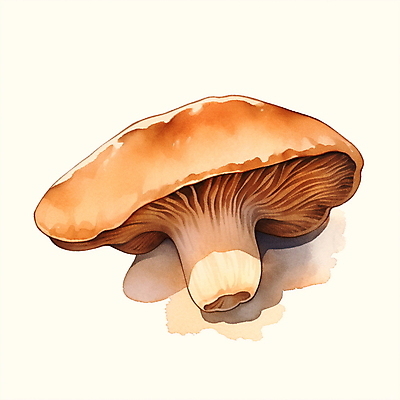JPG 음식 일러스트 수채화 사람없음 갈색 버섯 식용버섯 국내일러스트 AI일러스트 AI콘텐츠 컬러 파일형식