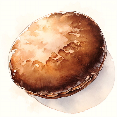 JPG 음식 일러스트 수채화 사람없음 갈색 버섯 식용버섯 국내일러스트 AI일러스트 AI콘텐츠 컬러 파일형식