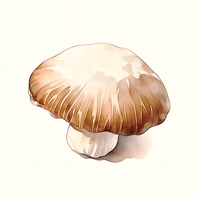 JPG 음식 일러스트 수채화 사람없음 갈색 버섯 식용버섯 국내일러스트 AI일러스트 AI콘텐츠 컬러 파일형식