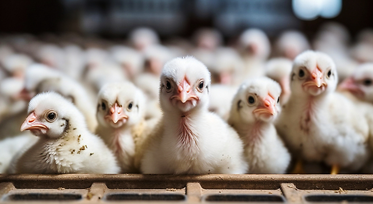 JPG 편집이미지 여러마리 병아리 사람없음 가축 축산업 디지털합성 닭장 블러효과 편집실사 AI포토 AI콘텐츠 동물 산업 다수 조류 CG 블러 파일형식 효과