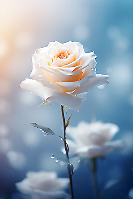 JPG 편집이미지 자연 풍경 사람없음 파란색 장미 흰색 물방울 수분 디지털합성 로즈데이 편집실사 AI포토 AI콘텐츠 꽃 컬러 데이이벤트 CG 생태계 파일형식