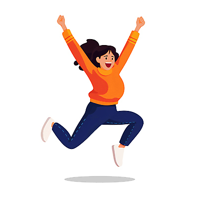 전신 PSD 여자 행복 일러스트 성공 한명 웃음 성인 점프 기쁨 만세 즐거움 긍정 성인여자한명만 국내일러스트 1 감정 컨셉 모션 표정 사람 여자한명만 성인여자만 파일형식