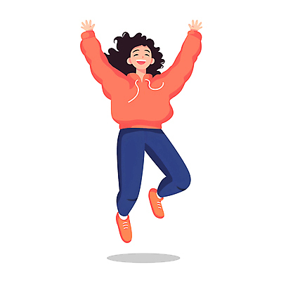 전신 PSD 여자 행복 일러스트 성공 한명 웃음 성인 점프 기쁨 만세 즐거움 긍정 성인여자한명만 국내일러스트 1 감정 컨셉 모션 표정 사람 여자한명만 성인여자만 파일형식