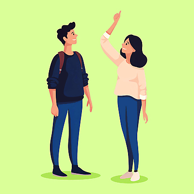 전신 PSD 여자 남자 행복 일러스트 성공 서기 미소 성인 두명 기쁨 올려보기 가리킴 즐거움 긍정 따봉 성인만 국내일러스트 감정 컨셉 모션 표정 사람 손짓 최고 파일형식