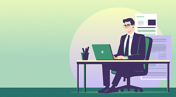 전신 남자 의자 일러스트 회사 한명 앉기 정장 성인 초록색 노트북 사무실 모니터 타이핑 업무 사무 비즈니스맨 책상 문서 연필꽂이 성인남자한명만 안경낌 국내일러스트 AI파일 1 옷 안경 컬러 가구 비즈니스 모션 문구용품 사람 전자제품 컴퓨터 작업 직장인 남자한명만 성인남자만 파일형식 벡터