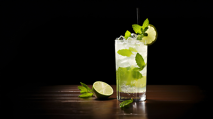 JPG 편집이미지 잎 술잔 한잔 주류 사람없음 연두색 반사 얼음 라임 나무탁자 모히토 편집실사 AI포토 AI콘텐츠 자연요소 식물 1 음료 과일 탁자 잔 초록색 칵테일 CG 파일형식