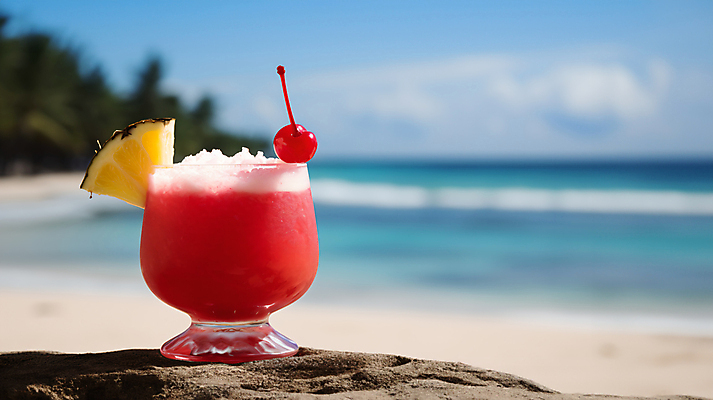 JPG 편집이미지 바다 술잔 한잔 주류 풍경 해변 사람없음 바위 칵테일 체리 파인애플 편집실사 AI포토 AI콘텐츠 1 음료 과일 잔 돌_바위 CG 열대과일 파일형식