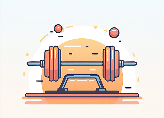 라이프스타일 일러스트 사람없음 헬스 주황색 아령 원형 벤치프레스 국내일러스트 AI파일 도형 컬러 생활 운동 운동기구 파일형식 벡터