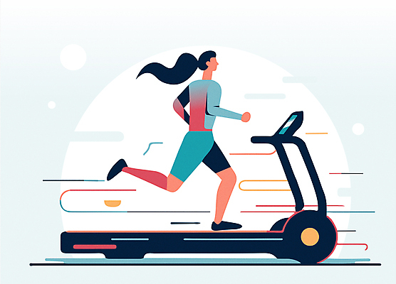 전신 라이프스타일 여자 하늘색 일러스트 한명 성인 빨간색 달리기 런닝머신 성인여자한명만 국내일러스트 AI파일 1 컬러 모션 사람 생활 파란색 운동기구 여자한명만 성인여자만 파일형식 벡터