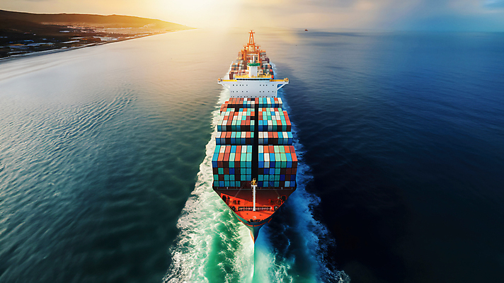 JPG 편집이미지 물결 바다 하늘 사람없음 파란색 노을 컨테이너 화물선 무역 청록색 선박 편집실사 AI포토 AI콘텐츠 자연요소 산업 컬러 수상교통 배_교통 CG 파일형식