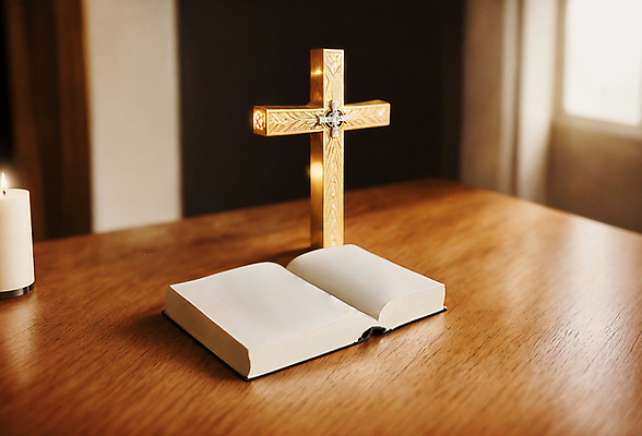 JPG 편집이미지 기독교 십자가 촛불 창문 사람없음 성경 디지털합성 오브젝트 나무탁자 편집소스 편집실사 AI포토 AI콘텐츠 종교 초 종교용품 탁자 CG 파일형식