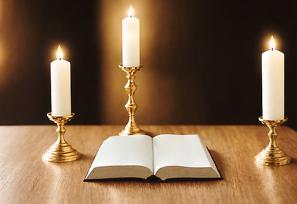 JPG 편집이미지 기독교 촛불 사람없음 성경 디지털합성 오브젝트 촛대 나무탁자 편집소스 편집실사 AI포토 AI콘텐츠 종교 초 종교용품 탁자 CG 파일형식