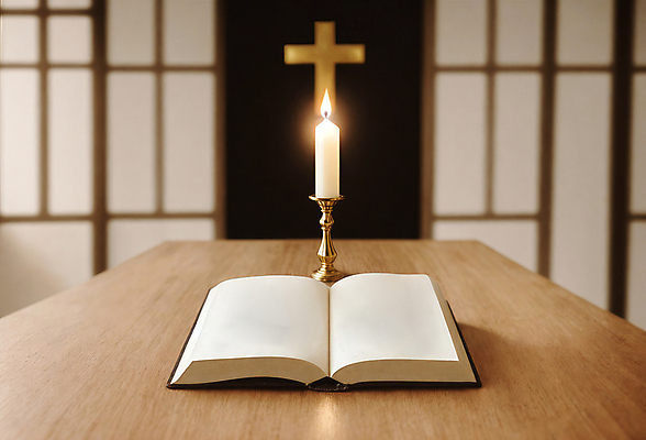 JPG 편집이미지 기독교 십자가 촛불 사람없음 성경 디지털합성 오브젝트 촛대 나무탁자 편집소스 편집실사 AI포토 AI콘텐츠 종교 초 종교용품 탁자 CG 파일형식