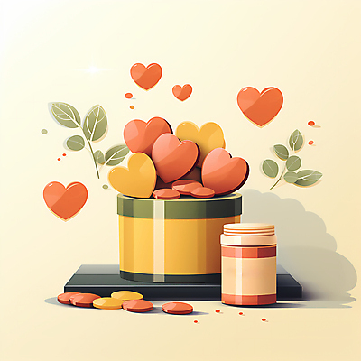 JPG 잎 일러스트 사람없음 동전 하트 병 디지털합성 기부 후원 국내일러스트 AI일러스트 AI콘텐츠 모양 식물 식기 돈 도움 파일형식