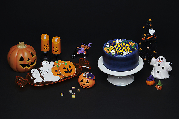 포토 JPG 스튜디오촬영 초 호박 쟁반 사탕 사람없음 모형 쿠키 케이크 할로윈 가을 유령 오브젝트 나무모형 잭오랜턴 국내포토 계절 채소 디저트 실내 파일형식