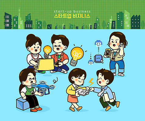 전신 여자 남자 일러스트 전구 협력 아이디어 윙크 서기 들기 앉기 손짓 여러명 성인 건물 노트북 스마트폰 사각형 점프 타이핑 비즈니스맨 비즈니스우먼 어플리케이션 OK 로봇 문서 창업 개발 동업 드론 서류판 프로그래머 성인만 주먹인사 월간캐릭터 AI_인공지능 일러캐릭터 AI파일 도형 직업 캐릭터 건축물 포즈 다수 컨셉 비즈니스 모션 표정 사람 전자제품 핸드폰 스마트기기 사무용품 인사 직장인 자영업 파일형식 벡터