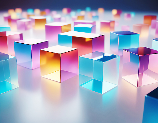 JPG 편집이미지 사람없음 컬러풀 사각형 가득함 큐브 디지털합성 정사각형 홀로그램 편집실사 AI컴퓨터그래픽 AI콘텐츠 도형 컬러 CG 파일형식