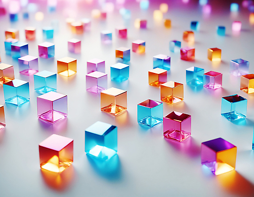 JPG 편집이미지 사람없음 컬러풀 사각형 가득함 큐브 디지털합성 정사각형 홀로그램 편집실사 AI컴퓨터그래픽 AI콘텐츠 도형 컬러 CG 파일형식