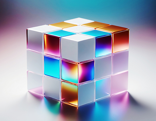 JPG 편집이미지 사람없음 컬러풀 사각형 큐브 디지털합성 정사각형 홀로그램 루빅큐브 편집실사 AI컴퓨터그래픽 AI콘텐츠 도형 컬러 CG 파일형식