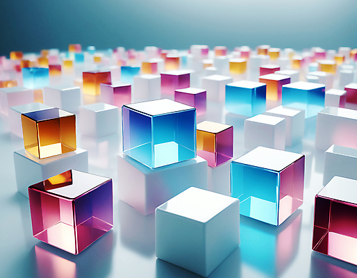 JPG 편집이미지 사람없음 컬러풀 쌓기 사각형 가득함 큐브 디지털합성 정사각형 홀로그램 편집실사 AI컴퓨터그래픽 AI콘텐츠 도형 컬러 모션 CG 파일형식