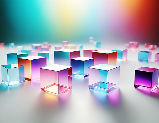 JPG 편집이미지 사람없음 컬러풀 사각형 가득함 큐브 디지털합성 정사각형 홀로그램 편집실사 AI컴퓨터그래픽 AI콘텐츠 도형 컬러 CG 파일형식