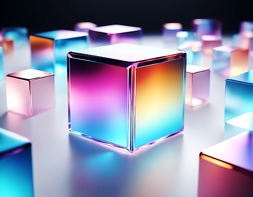 JPG 편집이미지 사람없음 컬러풀 사각형 큼 가득함 큐브 디지털합성 정사각형 홀로그램 편집실사 AI컴퓨터그래픽 AI콘텐츠 도형 컬러 크기 CG 파일형식