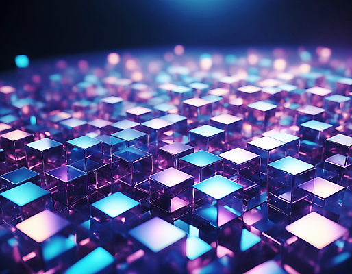 JPG 편집이미지 사람없음 사각형 보라색 가득함 큐브 디지털합성 정사각형 홀로그램 편집실사 AI컴퓨터그래픽 AI콘텐츠 도형 컬러 CG 파일형식