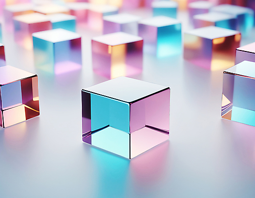 JPG 편집이미지 사람없음 컬러풀 사각형 가득함 큐브 디지털합성 정사각형 홀로그램 편집실사 AI컴퓨터그래픽 AI콘텐츠 도형 컬러 CG 파일형식