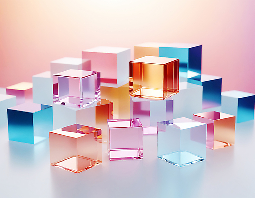 JPG 편집이미지 사람없음 컬러풀 쌓기 사각형 가득함 큐브 디지털합성 정사각형 홀로그램 편집실사 AI컴퓨터그래픽 AI콘텐츠 도형 컬러 모션 CG 파일형식