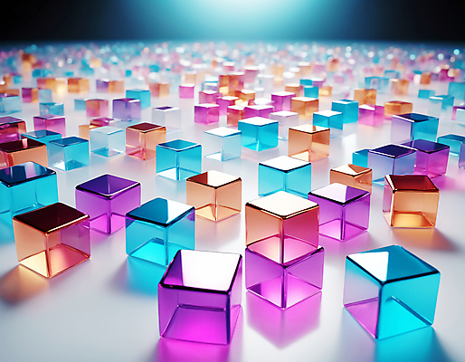 JPG 편집이미지 사람없음 컬러풀 사각형 가득함 큐브 디지털합성 정사각형 홀로그램 편집실사 AI컴퓨터그래픽 AI콘텐츠 도형 컬러 CG 파일형식