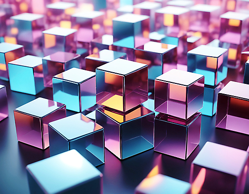 JPG 편집이미지 사람없음 컬러풀 쌓기 사각형 가득함 큐브 디지털합성 정사각형 홀로그램 편집실사 AI컴퓨터그래픽 AI콘텐츠 도형 컬러 모션 CG 파일형식