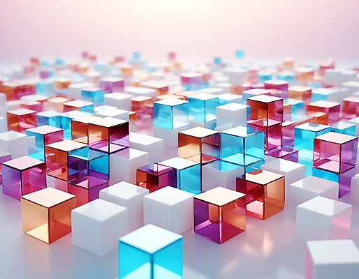 JPG 편집이미지 사람없음 컬러풀 쌓기 사각형 가득함 큐브 디지털합성 정사각형 홀로그램 편집실사 AI컴퓨터그래픽 AI콘텐츠 도형 컬러 모션 CG 파일형식