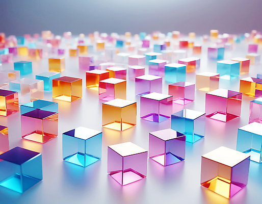 JPG 편집이미지 사람없음 컬러풀 사각형 가득함 큐브 디지털합성 정사각형 홀로그램 편집실사 AI컴퓨터그래픽 AI콘텐츠 도형 컬러 CG 파일형식