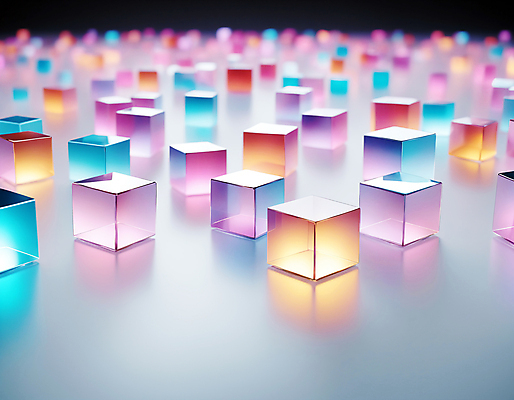 JPG 편집이미지 사람없음 컬러풀 사각형 가득함 큐브 디지털합성 정사각형 홀로그램 편집실사 AI컴퓨터그래픽 AI콘텐츠 도형 컬러 CG 파일형식