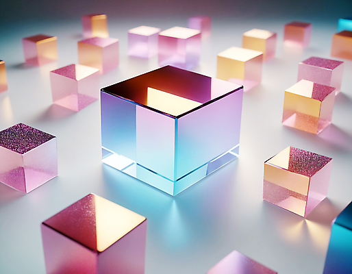 JPG 편집이미지 사람없음 컬러풀 사각형 큼 가득함 큐브 디지털합성 정사각형 홀로그램 편집실사 AI컴퓨터그래픽 AI콘텐츠 도형 컬러 크기 CG 파일형식