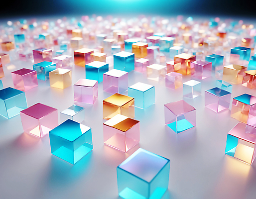 JPG 편집이미지 사람없음 컬러풀 사각형 가득함 큐브 디지털합성 정사각형 홀로그램 편집실사 AI컴퓨터그래픽 AI콘텐츠 도형 컬러 CG 파일형식