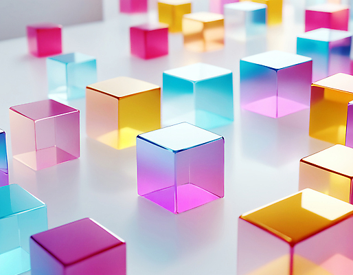 JPG 편집이미지 사람없음 컬러풀 사각형 가득함 큐브 디지털합성 정사각형 홀로그램 편집실사 AI컴퓨터그래픽 AI콘텐츠 도형 컬러 CG 파일형식