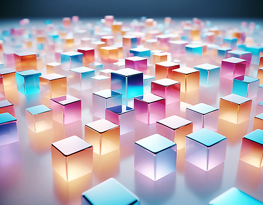 JPG 편집이미지 사람없음 컬러풀 사각형 가득함 큐브 디지털합성 정사각형 홀로그램 편집실사 AI컴퓨터그래픽 AI콘텐츠 도형 컬러 CG 파일형식