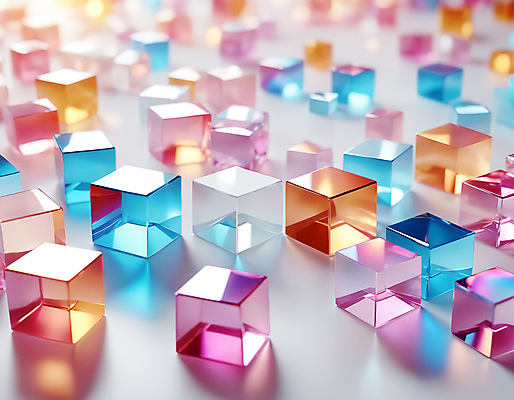 JPG 편집이미지 사람없음 컬러풀 사각형 가득함 큐브 디지털합성 정사각형 홀로그램 편집실사 AI컴퓨터그래픽 AI콘텐츠 도형 컬러 CG 파일형식