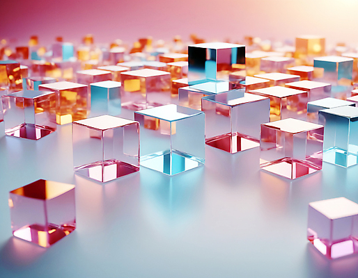 JPG 편집이미지 사람없음 컬러풀 쌓기 사각형 투명 가득함 큐브 디지털합성 정사각형 홀로그램 편집실사 AI컴퓨터그래픽 AI콘텐츠 도형 컬러 모션 CG 파일형식