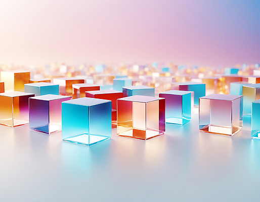 JPG 편집이미지 사람없음 컬러풀 사각형 가득함 큐브 디지털합성 정사각형 홀로그램 카피스페이스 편집실사 AI컴퓨터그래픽 AI콘텐츠 도형 컬러 공백 CG 파일형식