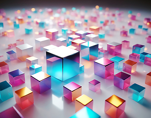 JPG 편집이미지 사람없음 컬러풀 사각형 가득함 큐브 디지털합성 정사각형 홀로그램 편집실사 AI컴퓨터그래픽 AI콘텐츠 도형 컬러 CG 파일형식