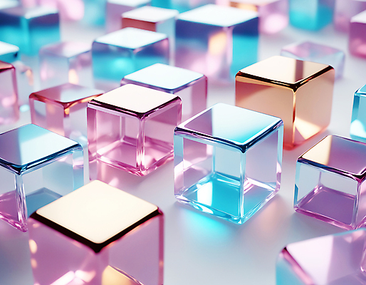 JPG 편집이미지 사람없음 컬러풀 사각형 투명 가득함 큐브 디지털합성 정사각형 홀로그램 편집실사 AI컴퓨터그래픽 AI콘텐츠 도형 컬러 CG 파일형식