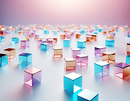 JPG 편집이미지 사람없음 컬러풀 사각형 가득함 큐브 디지털합성 정사각형 홀로그램 편집실사 AI컴퓨터그래픽 AI콘텐츠 도형 컬러 CG 파일형식