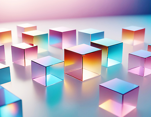 JPG 편집이미지 사람없음 컬러풀 사각형 가득함 큐브 디지털합성 정사각형 홀로그램 편집실사 AI컴퓨터그래픽 AI콘텐츠 도형 컬러 CG 파일형식