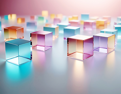 JPG 편집이미지 사람없음 컬러풀 사각형 가득함 큐브 디지털합성 정사각형 홀로그램 편집실사 AI컴퓨터그래픽 AI콘텐츠 도형 컬러 CG 파일형식