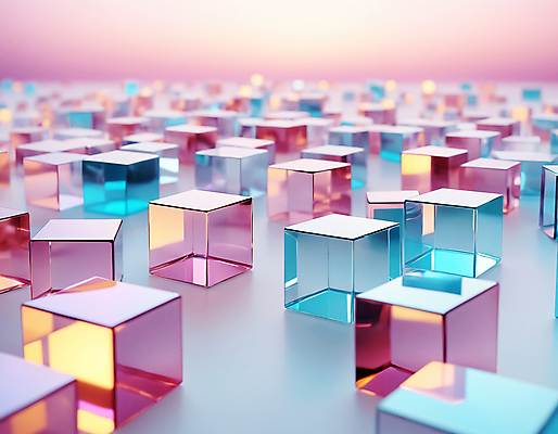 JPG 편집이미지 사람없음 컬러풀 사각형 가득함 큐브 디지털합성 정사각형 홀로그램 편집실사 AI컴퓨터그래픽 AI콘텐츠 도형 컬러 CG 파일형식