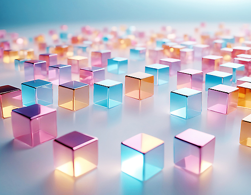 JPG 편집이미지 사람없음 컬러풀 사각형 가득함 큐브 디지털합성 정사각형 홀로그램 편집실사 AI컴퓨터그래픽 AI콘텐츠 도형 컬러 CG 파일형식